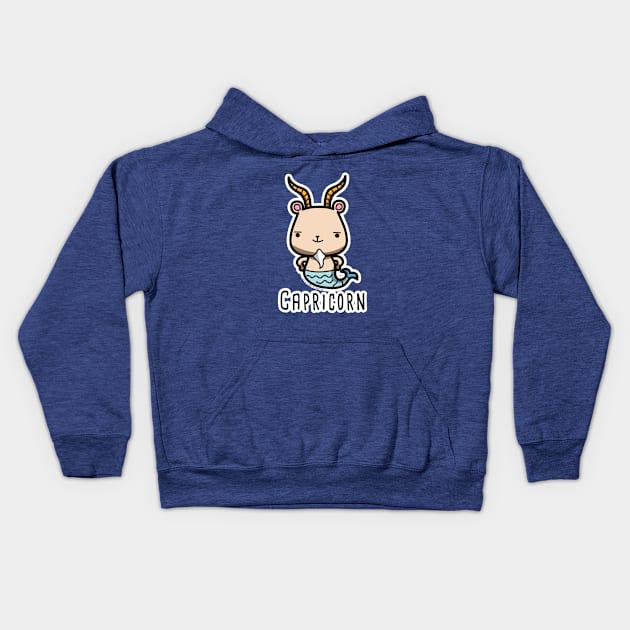 Capricorn zodiac teddy bear Kids Hoodie by doodletales